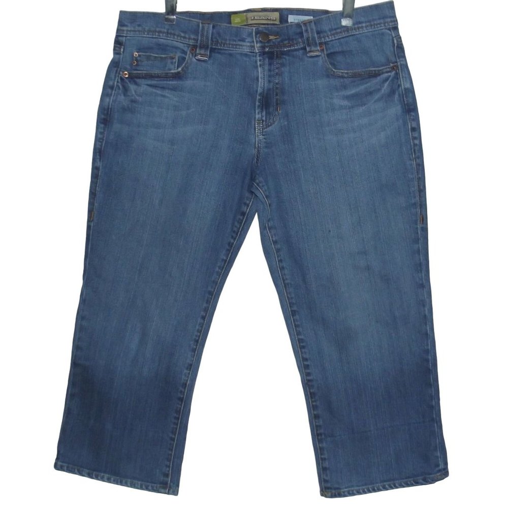 Old Navy Low Waist Stretch Crop Jeans 12 x 22" blue denim cropped low rise